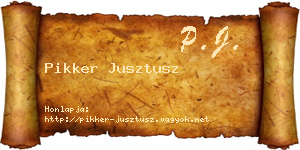 Pikker Jusztusz névjegykártya